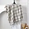 Novo cachecol de cashmere sintético com padrão de bolinhas, versátil para outono e inverno, com franjas, unissex, aquecedor de pescoço, em estoque