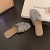 Chinelos H Multicor de Tamanho Grande para Mulheres, Estilo Popular de Verão para Viagem, Praia, Moda, Sandálias Versáteis de Solado Plano para Férias