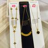 Collar de Lujo de Gama Alta, Moderno y Popular, Transfronterizo Acero Inoxidable Oro de 18K Collar Sencillo con Letra Vl y Elementos de Trébol de Cuatro Hojas, Etc