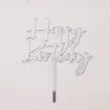 Decoração de bolo vermelho líquido feliz aniversário bolo de cozimento acrílico decoração cartão plug-in rede acessórios vermelhos 10 pacote