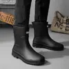 Botas de lluvia para hombre hasta el tobillo, impermeables, antideslizantes y duraderas, adecuadas para pescar, uso en la cocina y trabajo general