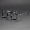Caja de gafas con placa de Iron Man, gafas de sol para miopía del mismo estilo 006 de Donny, montura grande de titanio puro con doble haz.