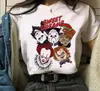 Camiseta Estampada Gráfica Chucky Moda Streetwear Casual Gola Redonda Manga Curta Tamanho Grande Feminina