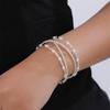 BZ1971 Pulsera de perlas de diamantes de imitación para mujer europea y americana transfronteriza, moda, temperamento, cadena de garra, multicapa, pulsera abierta