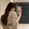 Camiseta de Algodón Puro Talla Grande Holgada Estilo Americano Manga Corta para Mujer Verano Ins Tendencia Retro Estilo Hong Kong Diseño Chic Tops de Nicho