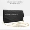 Bolsa de Mão Feminina Transfronteiriça, Bolsa de Festa Estilo Europeu e Americano, Bolsa de Festa de Veludo com Padrão de Três V, Bolsa de Festa Feminina Versátil e Fashion