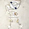 Nuevo Flotador de Natación de Delfín Colgante Creativo Estilo Mediterráneo Tablero de Madera y Plástico Colgante Colgante de Navidad Colgante Decorativo