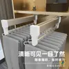 Perchero extraíble para pantalones en el armario, Colgador telescópico para pantalones montado en la parte superior, Almacenamiento multifuncional, Perchero deslizante de acero inoxidable con riel deslizante