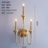 Lámpara de Pared Grande para Sala de Estar Estilo Americano Sencillo Fondo de Pared de TV Villa Lámpara Francesa Dormitorio Mesita de Noche Todo Cobre Lujo Ligero Lámpara de Vela