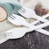 Tenedor y Cuchara Plegables Desechables, Cuchara y Tenedor Plegables de Plástico Engrosado, Empacados Individualmente, El Fabricante Vende Cucharas para Yogur y Pudín