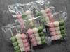 Brochetas de Albóndigas de Jade Blanco Cocidas, Brochetas de Albóndigas de Jade Rosa, Brochetas de Albóndigas de Jade, Brochetas de Tres Sabores 500g (10 Brochetas)/Paquete
