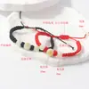 Pulseira Trançada Pedra Luminosa Doze Signos do Zodíaco Fio Vermelho Fio Preto Contas Luminosas Pulseira de Casal Estudante Feminina Atacado