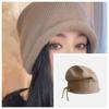 Nova moda chapéu de tricô simples elegante com cordão de ajuste e touca de inverno moda casual adorno de cabeça de alta qualidade