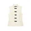 Atacado de roupas femininas transfronteiriço: Nova moda de verão, elegante e versátil, top regata simples justo sem mangas