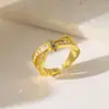 Anillo de Zirconia Micropavimentada Nuevo Transfronterizo Celebridad de Internet para Mujer, Anillo de Dedo Índice de Lujo Ligero de Moda de Gama Alta para Mujer con Apertura Ajustable