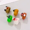 Anillo de resina de dibujos animados navideños para mujer, moda, personalidad, Papá Noel, árbol de Navidad, alce, anillo para el dedo índice, anillo lindo