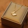 Collar de mariposa fritilaria lujo ligero al por mayor joyería de oro de 18 quilates cadena para clavícula con incrustaciones de diamantes collar simple para mujer que combina con todo no se desvanece