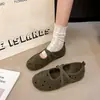 Zapatos de salón Mary Jane de corte bajo estilo ballet para mujer 2026 Otoño nuevos zapatos de noche estilo coreano para combinar con faldas de tacón plano zapatos para conducir