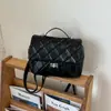 Mochila Xadrez Estilo Acadêmico Coreano para Mulheres Bolsa de Mão Preta Design de Nicho de Alto Padrão Mochila para Ir ao Trabalho Passeio
