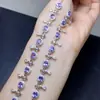 Suministro Transfronterizo de Pulseras de Tanzanita Natural S925 3*4mm Pulseras de Joyería para Mujeres Accesorios Fábrica Venta al por Mayor