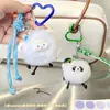 Creativo Lindo Conejo Rex Pelo Peludo Bebé Barra para el Cabello 4 Bolas de Pelo Muñeca Colgante Personalizado Colgante para Bolso Llavero
