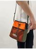 Bolsa de Ombro Pequena Transfronteiriça de Nova Cor Contrastante Bolsa Transversal Feminina Tendência Bolsa de Ombro Esportiva para Casal Bolsa para Celular de Estudante Universitário