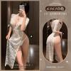 Feimu Decote V Profundo Seios Expostos, Fenda Alta, Nádegas à Mostra, Saia Longa de Renda Transparente, Flertando, Não Precisa Tirar o Pijama 6363 Lingerie Sexy