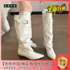 Botas de cavaleiro de cano alto femininas 2026 novas botas de salto grosso bico fino salto alto botas longas western cowboy folgadas