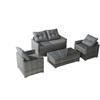 Muebles de exterior transfronterizos combinación de sofá de ratán PE traje de sofá para jardín y patio venta al por mayor
