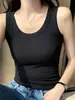 Camiseta sin mangas fina de seda helada acanalada anti-exposición, estilo nuevo ajustada, adelgazante, para primavera y verano