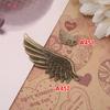 Colgante de plumas con alas de ángel retro, tamaño grande y pequeño, hecho a mano, accesorios de joyería de aleación, venta al por mayor