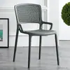 Silla nórdica de plástico con respaldo, moderna y sencilla, para el hogar, económica, informal, para exteriores, gruesa, para comedor de adultos.
