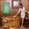 Tina y bañera para uso doméstico, cubo para baño de cuerpo completo, cubo de madera, bañera, madera, salón de belleza de madera, bañera de inmersión para adultos, adulto