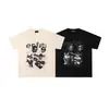 Erd Melancólico Rico Segunda Generación Estampado de Letras Viejo Holgado Retro Vintage Camiseta de Manga Corta para Hombre y Mujer Tendencia Verano