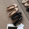 Zapatos Planos Redondos Color Nude con Lazo 2025 Nuevo Estilo Coreano Estilo Universitario Gama Alta Versátiles Cómodos de Suela Suave