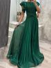 Comercio exterior transfronterizo Vestido largo de mujer europeo y americano verano nueva moda elegante color sólido suelto