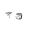 Pendientes de Plata de Ley S925 con Forma de Rombo Brillante para Niñas Estilo Ins Lujo de Gama Alta Accesible Pendientes Cuadrados Elegantes Pendientes