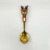 Colher de Natal Transfronteiriça Talheres Criativos Boneca Colher de Sobremesa Garfo Desenho Animado Árvore de Natal Colher Garfo Conjunto Caixa de Presente