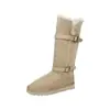 Primer Encuentro Temporada Lechosa~Botas de nieve plegables de dos vías con suela gruesa para mujer, invierno antideslizantes cálidas con forro de terciopelo, botas de algodón para campo nevado del noreste