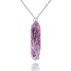 Colgante de árbol de la vida de cristal de piedra natural europeo y americano, columna hexagonal, bala, collar hecho a mano, accesorios de joyería, lote