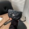 Rhombic bordado linha simples 2024 nova moda moda sólida cor moderna casual ombro cruz bolsa quadrada pequena para as mulheres