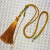 Collar de Borla de Cuerda Redonda Pequeña Cuerda para Sachet de Mujer Cuerda para Colgante de Esmeralda y Oro Cuerda de Colgante de Borla de Cristal