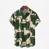 Camisa de manga curta estilo europeu e americano com estampa animal para o verão de 2024 Nova moda camisa masculina cardigã casual digital 3D