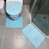 Tapete de Banheiro Absorvente de Água Flanela Antiderrapante para Banheiro Tapete de Vaso Sanitário em Formato U Conjunto para Vaso Sanitário Lavatório Secagem Rápida