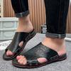 Sandalias y Pantuflas de Cuero Genuino para Hombre Transfronterizas Verano Sandalias para Exterior Pantuflas Antideslizantes Talla Grande Comercio Exterior Sandalias y Pantuflas de Playa para Hombre