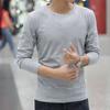 Camiseta de Hombre Trendy Color Sólido Blanco Talla Grande Top Otoño Ropa Interior Otoño Cuello Redondo