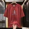 Camiseta de Manga Corta Pesada Estilo Americano de Algodón Puro para Hombre, Cuello Redondo, Corte Holgado de Moda, Top Grueso de Algodón Completo de Media Manga, 260g