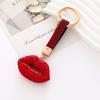 Llavero de Labios Rojos de Cristal de Diamante Lujo Ligero Diseño Nicho Colgante Joyería para Bolso de Mujer Llavero con Colgante