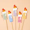 Decoración de Pastel Estilo Ins Bandera Coreana Enchufe Dibujos Animados Oso Lindo Hp Corazón Feliz Cumpleaños Topper Accesorios