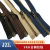No. 3 No. 5 No. 8 cremallera metálica ykk diente y bronce cola abierta cabeza de cremallera doble chaqueta de plumas Control de Acceso